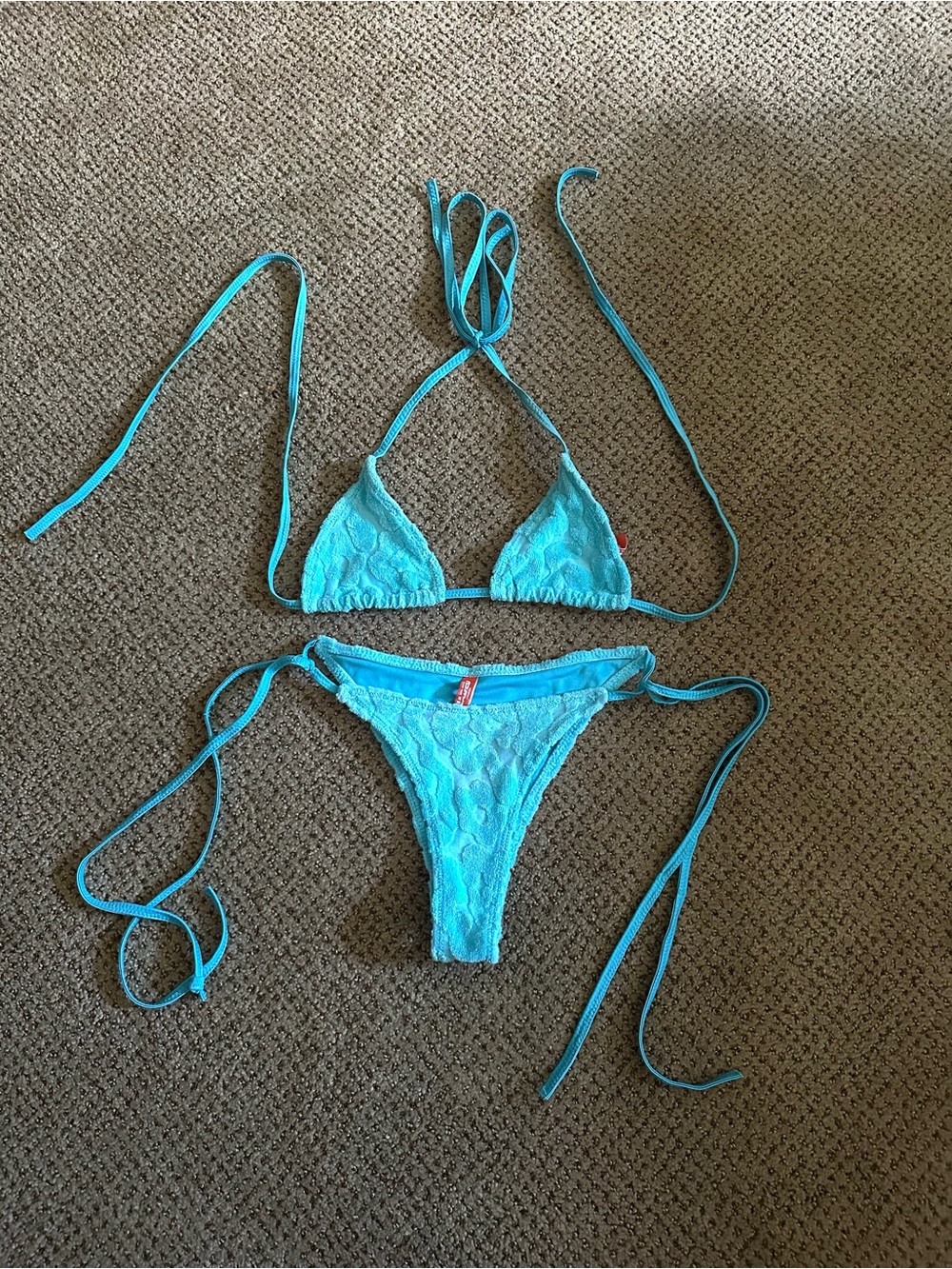 Jaded London Turquoise Animal Print Triangle Tie XS Bikini Set - Women Swim